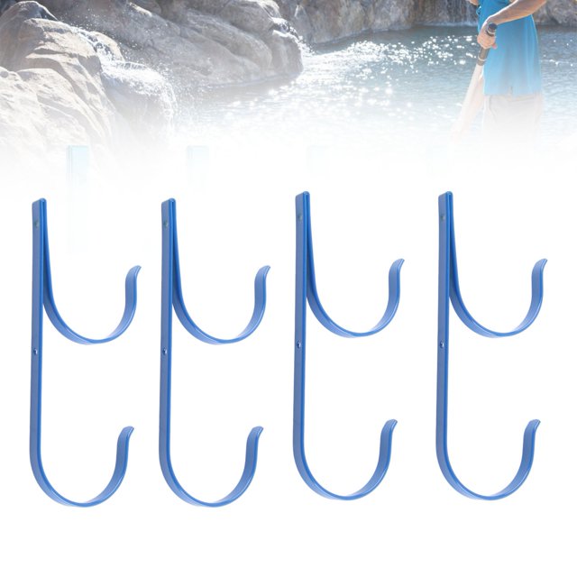 Pool Pole Hanger, Premium Aluminum Alloy, Multifunctional, Easy Installation, Compact Size, Suitable For Swimming Pool Accessories, Garden Tools, With Hook Fixing