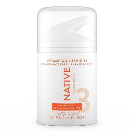 Native Facial Moisturizer with Vitamin C and Niacinamide  Brightening  SPF 30  1.7 oz