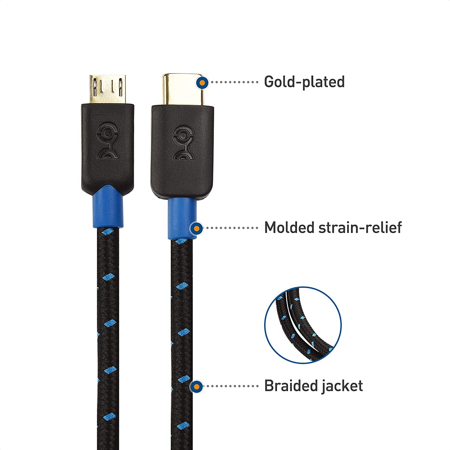 Cable Matters Cable Matters USB C to Micro USB Cable (Micro USB to USB-C with Braided Jacket Feet in Black - Walmart.com