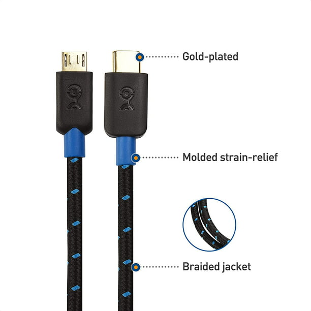 opener zwemmen droefheid Cable Matters Cable Matters USB C to Micro USB Cable (Micro USB to USB-C  Cable) with Braided Jacket 6.6 Feet in Black - Walmart.com