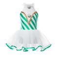 thumbnail image 3 of vastwit Kids Girls Candy Cane Stripes Ballet Dance Dress Christmas Carnival Performance Costume Green 12, 3 of 7
