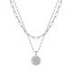thumbnail image 1 of Collar Ursteel con iniciales de cadena en forma de clip de papel con capas plateadas, 1 of 7