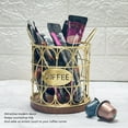 thumbnail image 3 of Coffee Pod Holder, Large Capacity Black Wire  Storage with Wooden Base, Stylish Coffee Capsule Organizer for Kitchen Countertop, Iron Log, 16.7cm Height, 3 of 7
