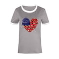 thumbnail image 4 of Leutsin Femmes Imprimé Col Rond T-Shirt à Manches Courtes Casual Tee Tops Blouse, 4 of 4