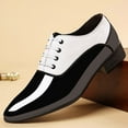 thumbnail image 5 of RUIYANQI Men's Two Tone Patent Leather Dress Shoes Lace Up Formal Oxfords for Wedding Business Party Trendy Fashion Square Toe Shoes Comfortable Office Footwear White Women Sandal, 5 of 5