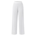 thumbnail image 6 of TrendOFT Women Ruffle Sheer Mesh Pants See Through Party Club Elastic High Waist Wide Leg Pants Bikini Bottom Swimsuit Cover up Beach Pants White XL, 6 of 9
