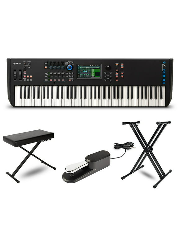 Yamaha MODX7+ Synthesizer With Stand, Bench and Sustain Pedal