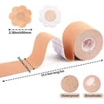 thumbnail image 4 of Cinta para Pechos, Body Tape, Cinta para Busto, Boob Tape y 10 Piezas de Pezoneras, Cubrepezones, Cinta Adhesiva para Levantamiento de Senos, Boobe Tape de Senos para Trajes o Vestido de Fiesta (5M, 4 of 5