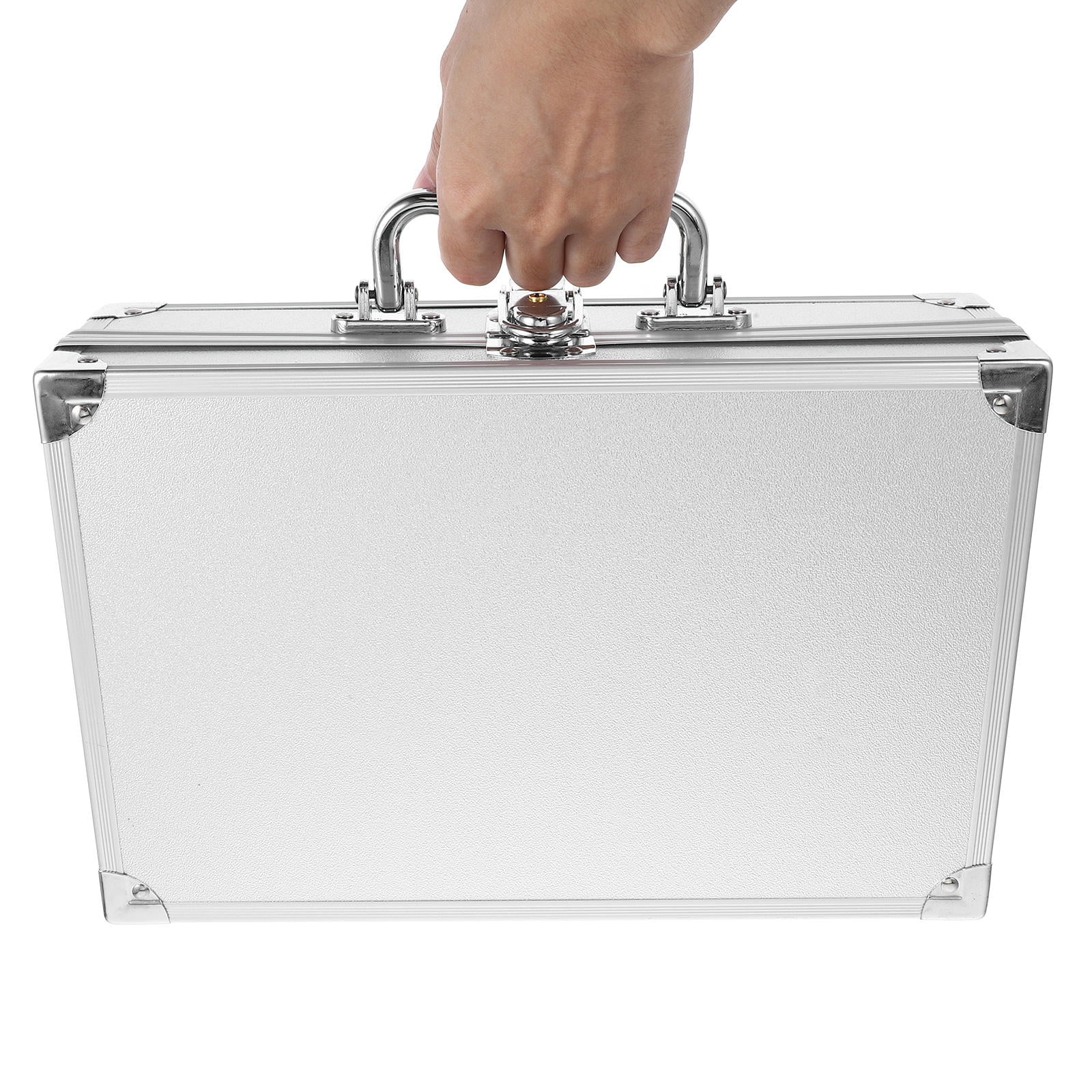 WASHWEPE 1Pcs Rectangular Metal Briefcase With Tool Organization .8X7.9X3.5in