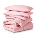 thumbnail image 7 of Ivy Union Comforter Set - Box Stitch - Easy Care Ultra-Soft Microfiber - All Season Warmth - Bedding Comforter - King - Light Pink, 7 of 7