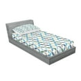 thumbnail image 2 of Ambesonne Modern Fitted Sheet & Pillow Sham Set, Oval Point Stripes, Twin, Pale Blue Green, 2 of 2