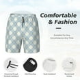 thumbnail image 3 of Daiia Daisy Plaid Blue Mens Swim Trunks Swim Shorts Quick Dry Swim Shorts with Mesh Lining Pockets-3X-Large, 3 of 9