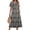Dark Gray, variant on Boho Style Dress for Women, Round Neck Pleated Midi Sundress, Artistic Vine & Lace Texture Print Dress, Comfortable Loose Fit Casual Fashion Clothing for Women (Pink XXL)