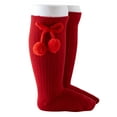 thumbnail image 1 of Chaussettes pour Bébés Filles Automne 2025, Grandes Chaussettes Hautes avec Nœud, Douces, Chaussettes de Noël pour Enfants, Rouges, 1 of 4