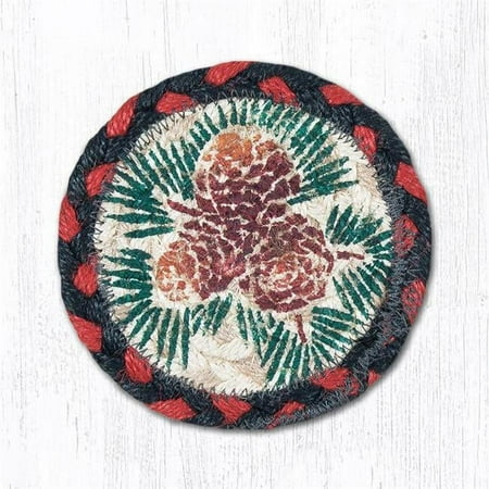 

5 in. Pinecone Individual Printed Coaster Rug