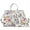 C-White Floral, variant on Dasein Women Handbags Fashion Satchel Purses Top Handle Tote Work Bags Shoulder Bags with Matching Clutch