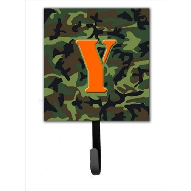 Letter Y Initial Monogram - Camo Green Leash Holder Or Key Hook