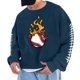 thumbnail image 1 of Sudadera sin capucha para hombre, cuello redondo, deportiva, con estampado de béisbol, sudadera con capucha, manga larga, blusa de poliéster para hombre, 1 of 4
