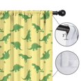 thumbnail image 4 of Blackout Kids Curtains,BrightGreen Cartoon Dinosaurs Silhouettes Pattern Childrens Insulated Curtains Set Of 2,Bedroom Essentials,Toddler Room Decor 42"x63", 4 of 5