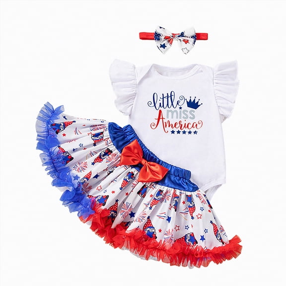 mgoYE Baby Girl Clothes 6-9 Months Newborn Infant Baby Girl Clothes Romper Shorts Set 4th of July Summer Outfits Cute Baby Clothes Girl|Red 3-6 Months