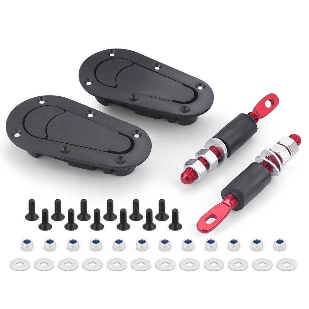 Carbon Fiber-Racing Car Hood Lock, Quick Release Latch, Hood Pins, No Key Lock Kit