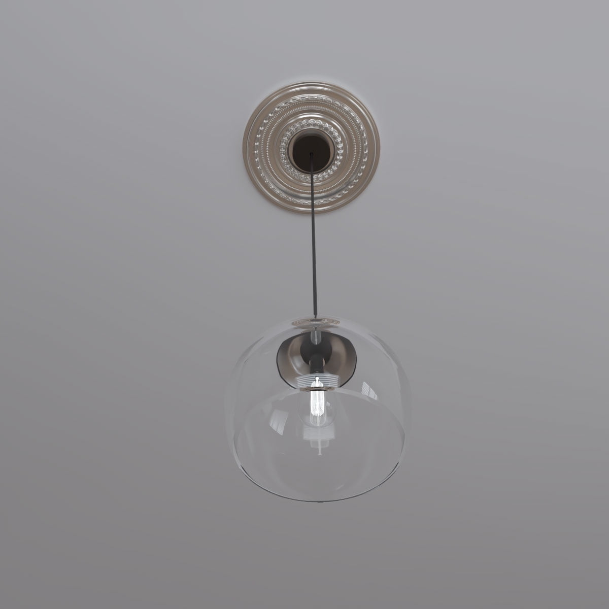 Ekena Millwork 13"OD x 3 1/2"ID x 3/4"P Cole Thermoformed PVC Ceiling Medallion (Fits Canopies up to 4 1/4"), Bright Coat Chrome
