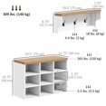 thumbnail image 3 of HOMCOM Shoe Bench and Coat Rack Set for Entryway Hallway, White, 3 of 10