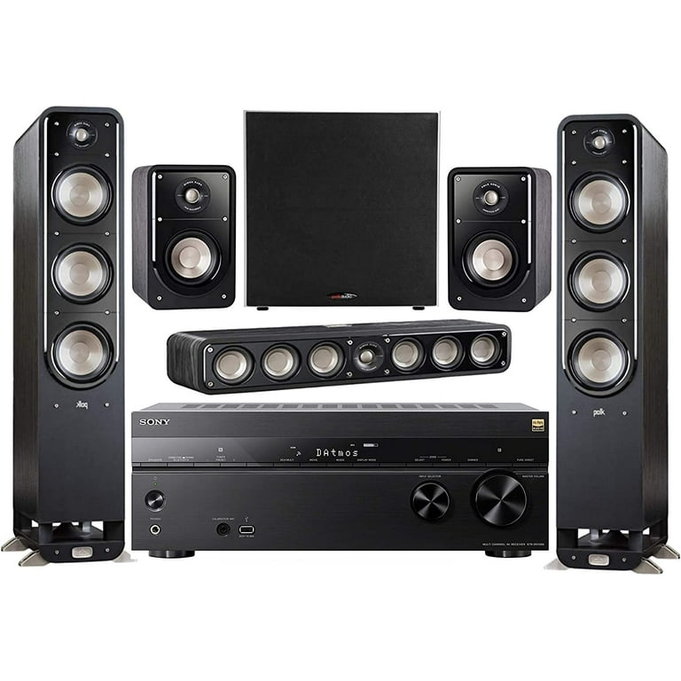 Sony 7.2-Channel Wireless Bluetooth 4K 3D A/V Surround Sound Receiver +  Polk Multimedia Home Theater Speaker System