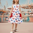 thumbnail image 1 of MKOSPLRT Jolies Robes d'Été pour Fille 3-14 Ans Robe Débardeur du 4 Juillet Sans Manches Col Ras du Cou Robe Midi Robe de Fête des Fêtes avec Poche, 1 of 7