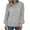 Gray, variant on Women's Long Sleeve Pullover Sweater, Round Neck Knitted Top, Soft Acrylic Material for Comfort, Versatile Casual Wear for Home and Office