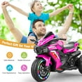 thumbnail image 6 of BlueDreamer 3 Wheel Motorcycle for Kids Aged 2-4, Motorcycle Ride on Motorcycle with 12V Long Battery, Max Weight 100 Lbs(Pink), 6 of 10