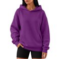 thumbnail image 2 of Womens Oversized Hoodies Sweatshirts Fall Long Sleeve Kangaroo Pocket Drop Shoulder Sweater M, 2 of 6