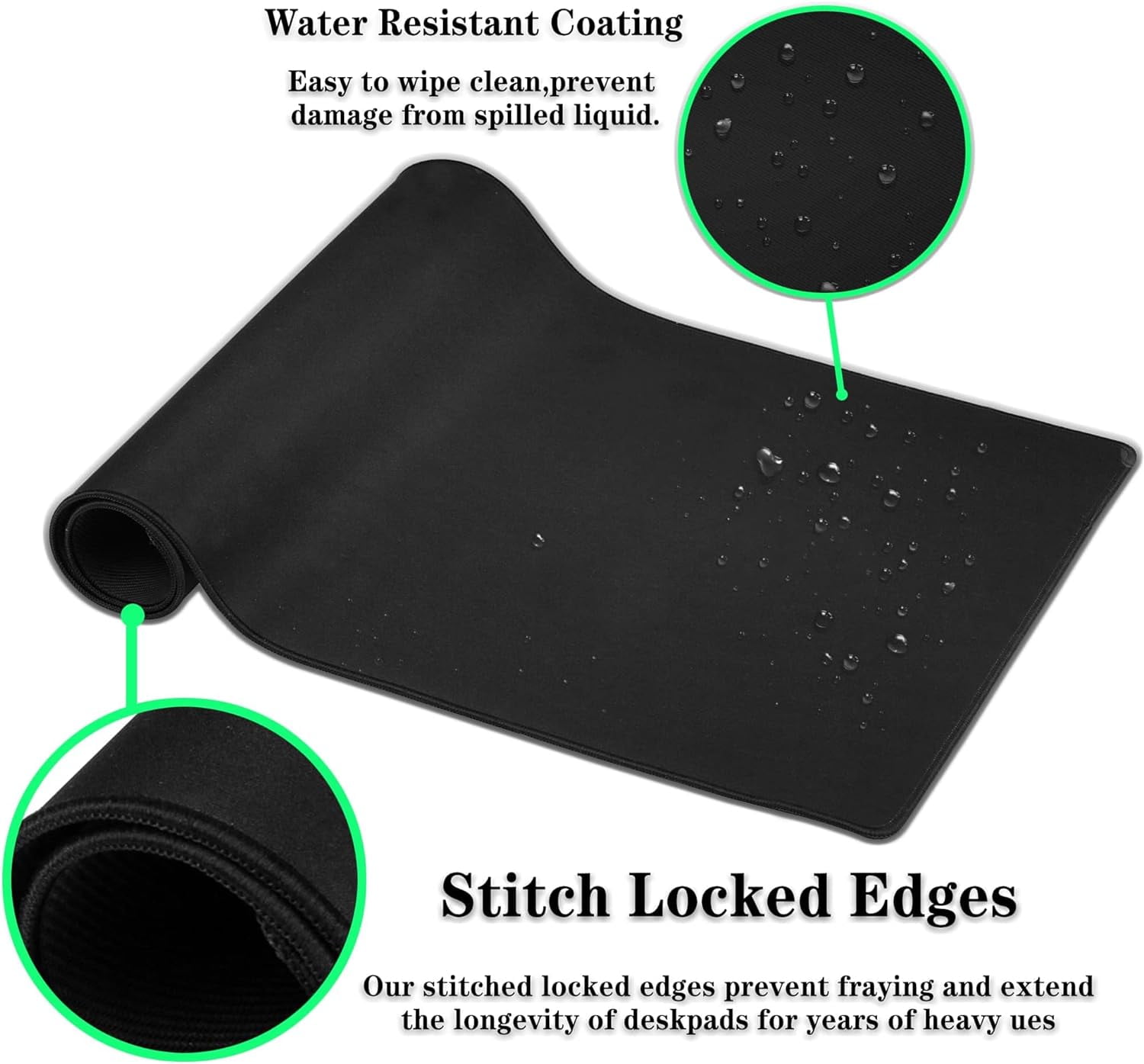 Large Desk Mat Green, Gaming Mouse Pads Office Desk Pad, Keyboard Desk Mat Non-Slip Rubber Base Waterproof with Stitched Edges, 35.4 X 15.7 inch for Work/Game/Office/Home Tropical Monstera