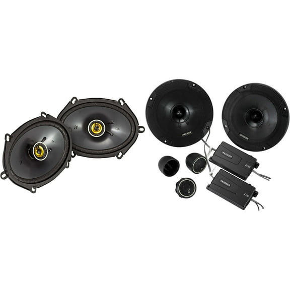 Kicker 46CSS654 CS-Series CSS65 6.5-Inch (160mm) Component System with .75-inch tweeters w/ 46CSC684 6x8" Coaxial Bundle
