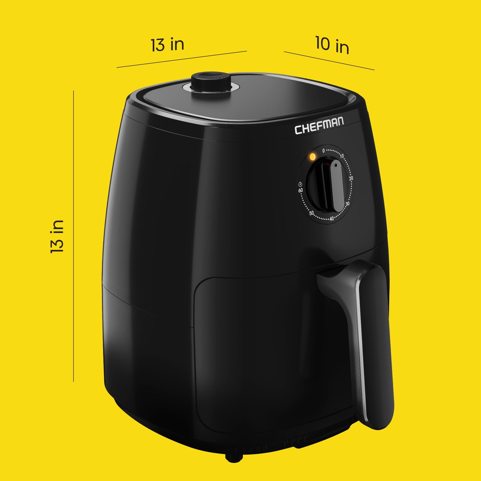 Chefman Turbofry 5-Quart Air Fryer w/ Integrated Timer, Adjustable Temp Control - Black