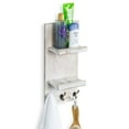 thumbnail image 3 of MyGift Whitewashed Wood Wall Mounted Bathtub & Shower Organizer, 3 of 7