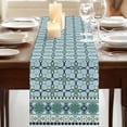 thumbnail image 3 of Blue Flowers Table Runner, Farmhouse Country Abstract Floral Patterned Washable Cotton Linen Table Runners 90 Inches Long, Dresser Scarf Runner for Dining/Coffee/Kitchen/Hallway Tables 13''x90'', 3 of 9
