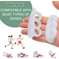 thumbnail image 3 of Welnove Hammer Toe Crests Straightener 4 Pcs Gel Toe Support Pads Cushion Relief for Overlapping-Curled-Hammer-Claw Toes, 3 Loop Design, White, 3 of 6