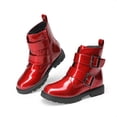 thumbnail image 5 of Botas DREAM PAIRS para Niña con Brillo, Rojo, Tobilleras con Hebilla y Cierre, 5 of 5