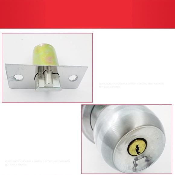 HINTRMENT 1Set Silver Round Door Knob Lock for Property Owners with Keyed Entry and Security 5x3x3in
