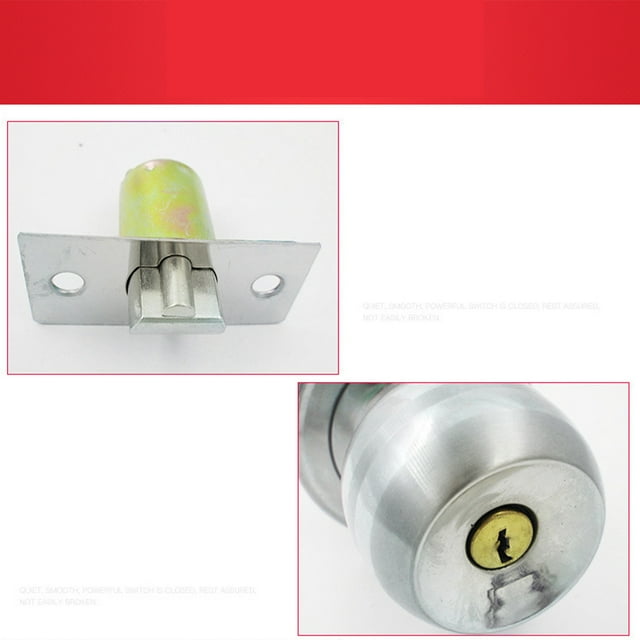 HINTRMENT 1Set Silver Round Door Knob Lock for Property Owners with Keyed Entry and Security 5x3x3in