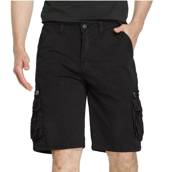 Npasoilc Cargo Shorts For Men Men's Workwear Shorts Slim Multi Pocket Zipper Straight Leg Five Piece Pants Shorts