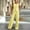 Yellow, variant on Womens 2 Piece Pant Suit Summer Casual Crewneck Sleeveless Single Button Blazer Pleated High Waist Dress Pants Formal Business Work Office Matching Set