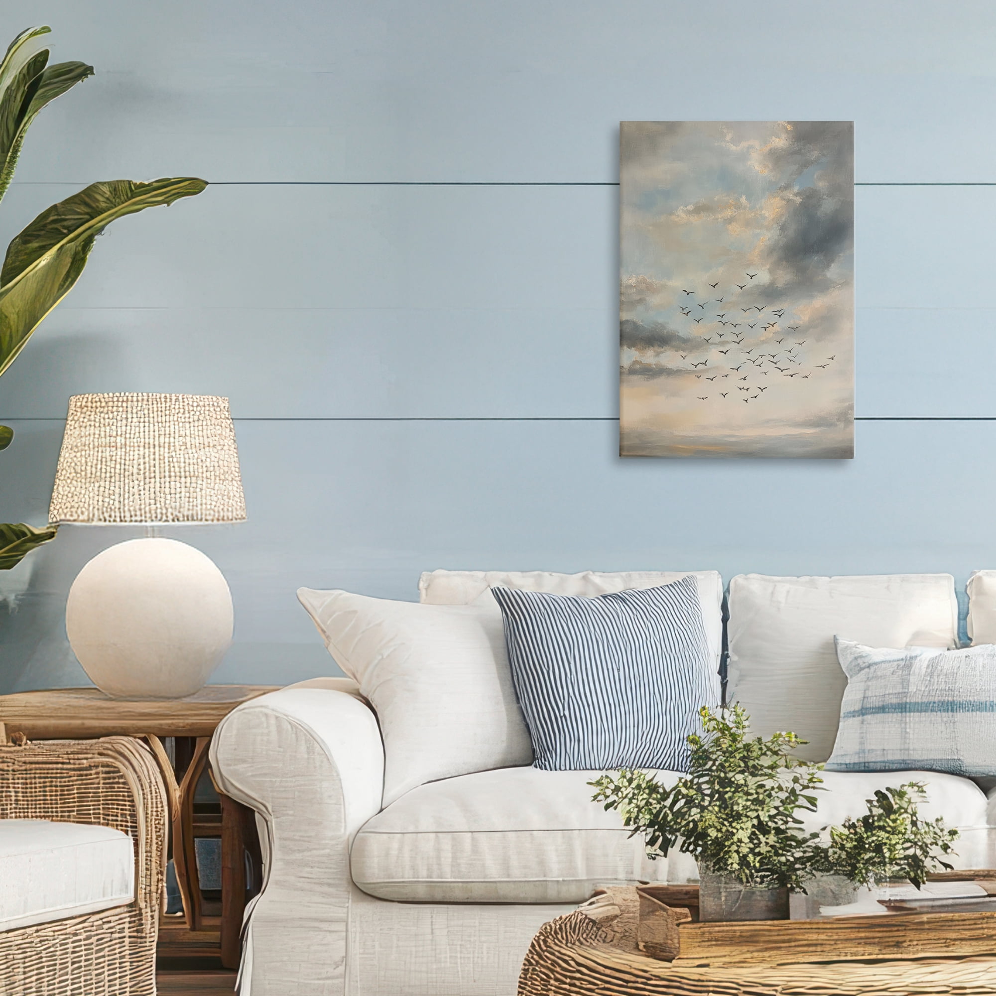 Stupell Industries Birds in the Clouds at Dusk Canvas Wall Art, design by Petal Prints Design