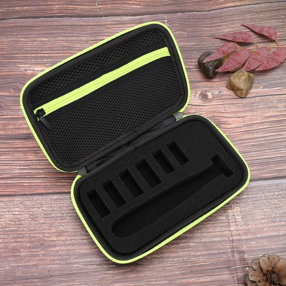 Sac de Rasoir Portable, Boîte de Rangement à Fermeture Éclair Étanche, Sac de Rasoir à Double Fermeture Éclair pour Usage Domestique Professionnel Voyage Vert