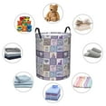 thumbnail image 4 of Rateoe Lavender Flowers Pattern Round Laundry Hamper Basket, Tall Hamper Basket for Blanket Storage, Nursery Clothes Hamper for Laundry in Bedroom and College Dorm-Medium, 4 of 6