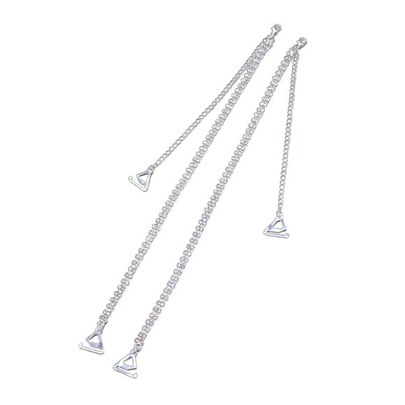 2 Pcs Rhinestone Bra Straps Bra Shoulder Strap Adjustable Non-Slip Durable Bling Hook 2.2cm
