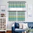 thumbnail image 2 of Teal Black Boho Kitchen Curtains Sets for Windows 36 Inch Length, Vintage Ethnic Tribe Abstract Art Rod Pocket Window Treatments Tier Curtains and Valances Set for Bedroom/Bathroom, 2 of 8