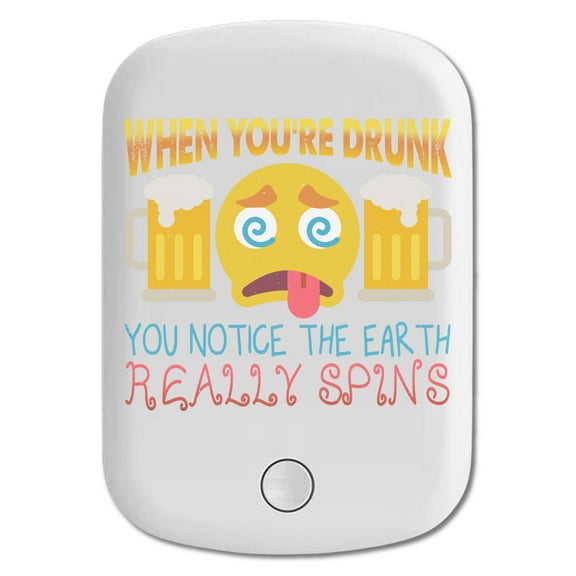 DistinctInk Magnetic Battery Pack, 10000 mAh Wireless Portable Charger with USB-C Cable, Compatible with MagSafe iPhone 14 / 13 / 12 Series - When Drunk Earth Really Spins