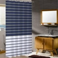 thumbnail image 6 of Stall Fabric Shower Curtain 36Wx72H inch,RV Navy Blue and White Striped Bathroom Shower Curtains,T ü rkiye Stripe Modern Farmhouse Bath Curtain with Hooks,Waterproof Fabric, 6 of 6